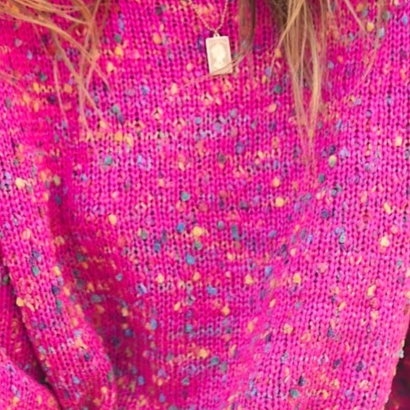 1 left Small! POP Pink Confetti bubble sweater - Picture 5 of 7